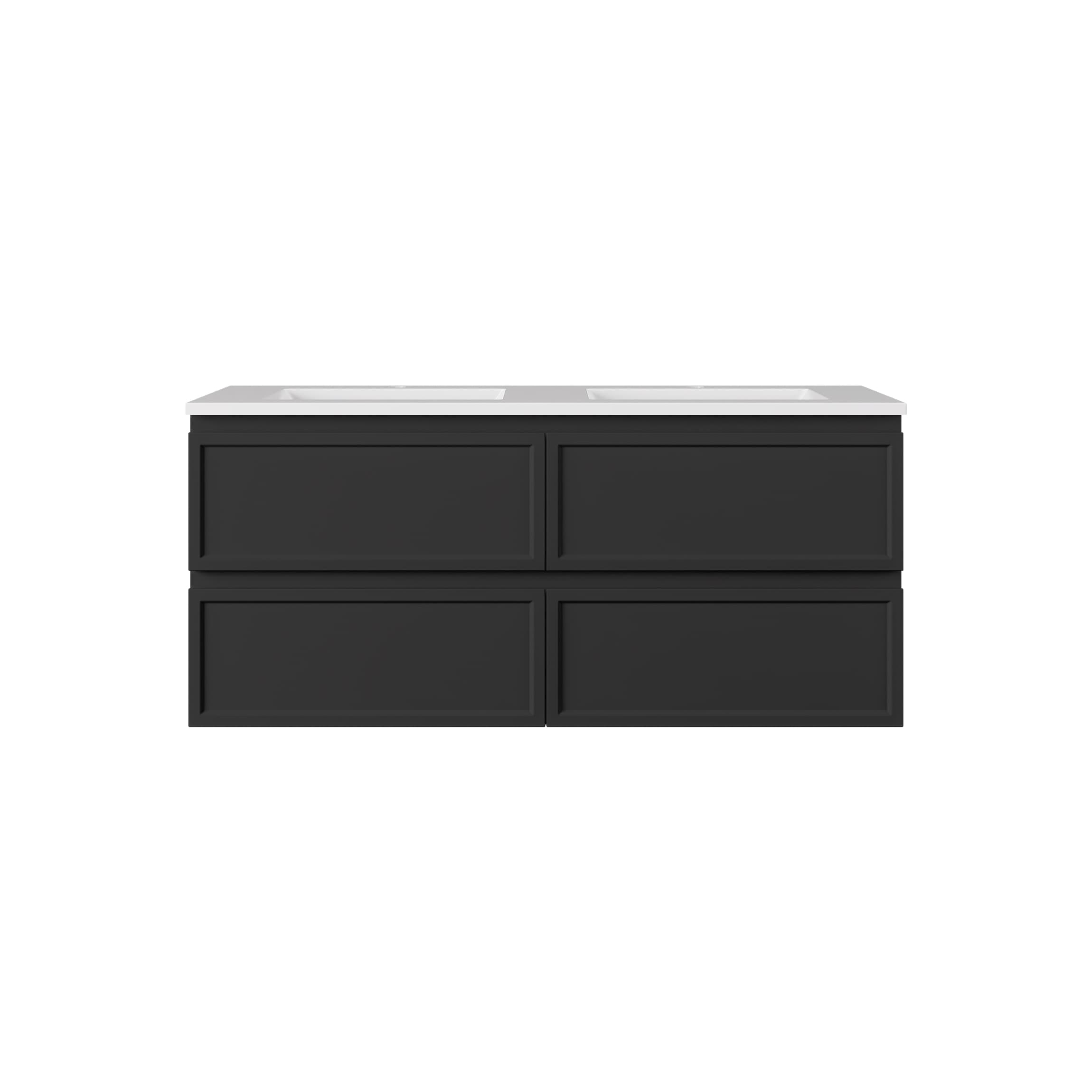 Lukka New Hamilton 1200mm Vanity Cabinet  Matt Black close-up of V-groove texture.