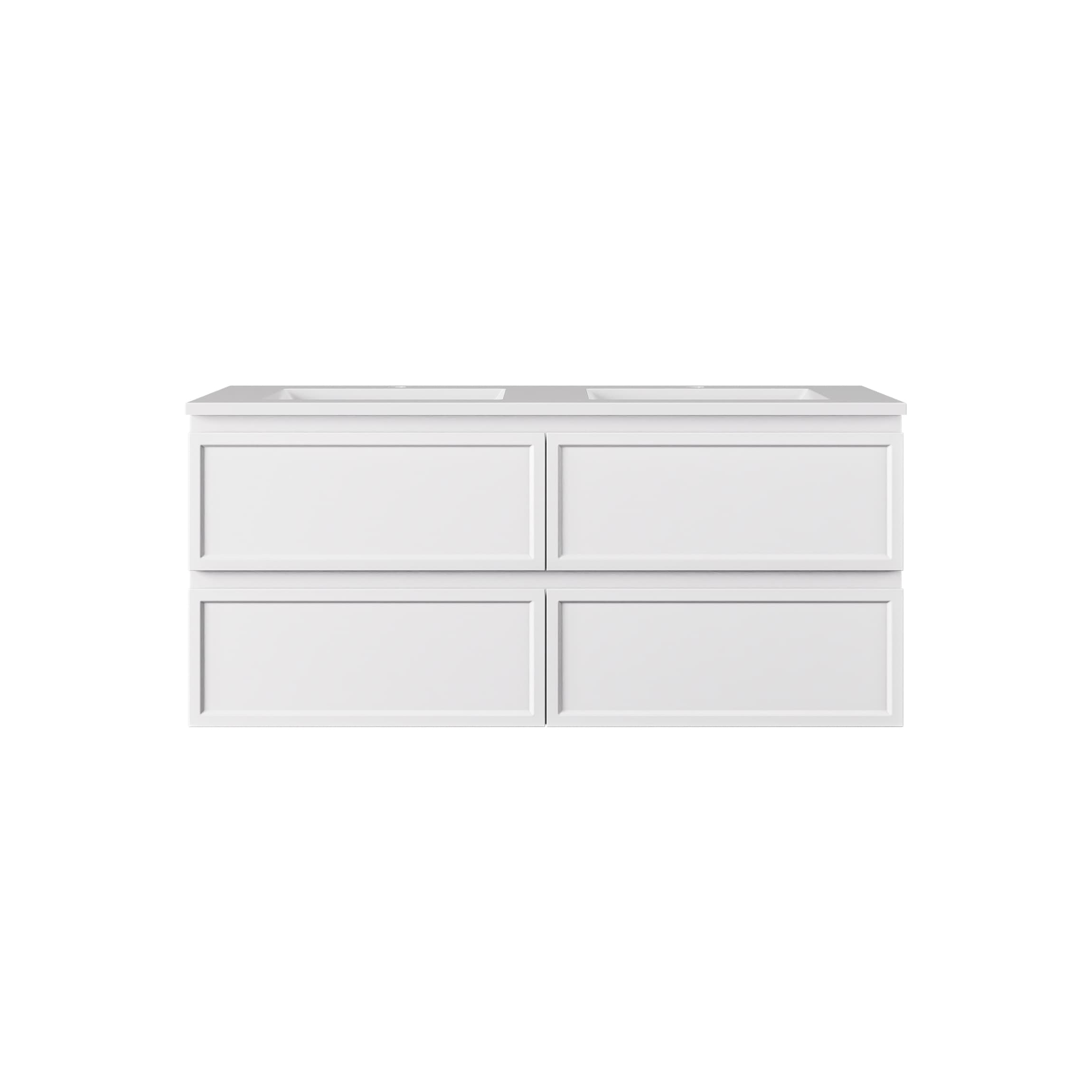 Lukka New Hamilton Federation Slim Wall Hung Vanity, Matt White (600-1500mm)