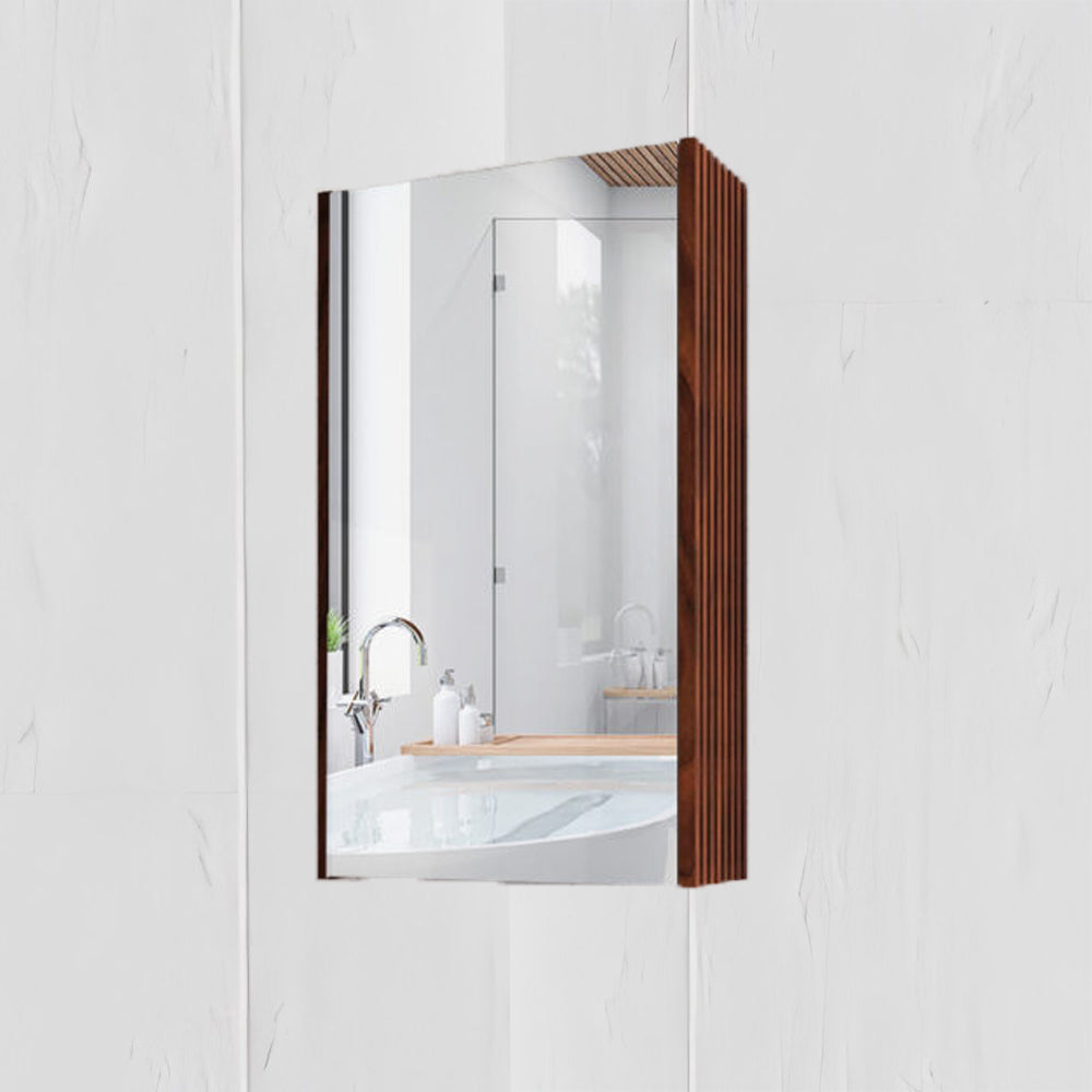 RIVA Geneva Brown Oak Fluted Mirror Shaving Cabinet (450mm to 1500mm)
