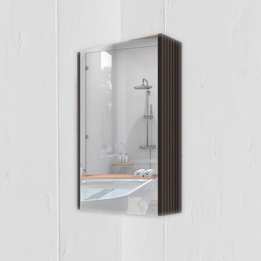RIVA Geneva Matte Black Fluted Mirror Shaving Cabinet (450mm to 1500mm)