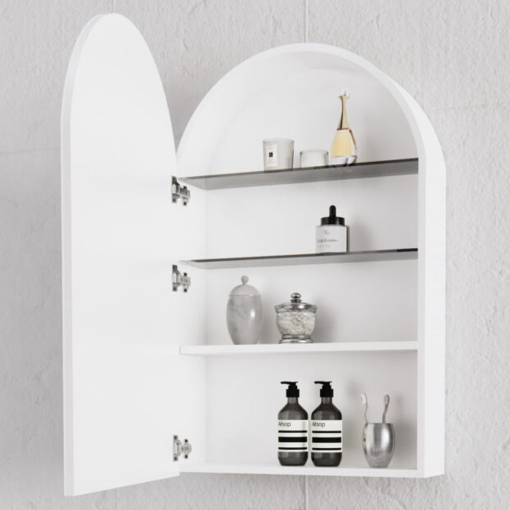 RIVA London Arch Shaving Cabinet – 600x870mm – Matte White / Matte Black