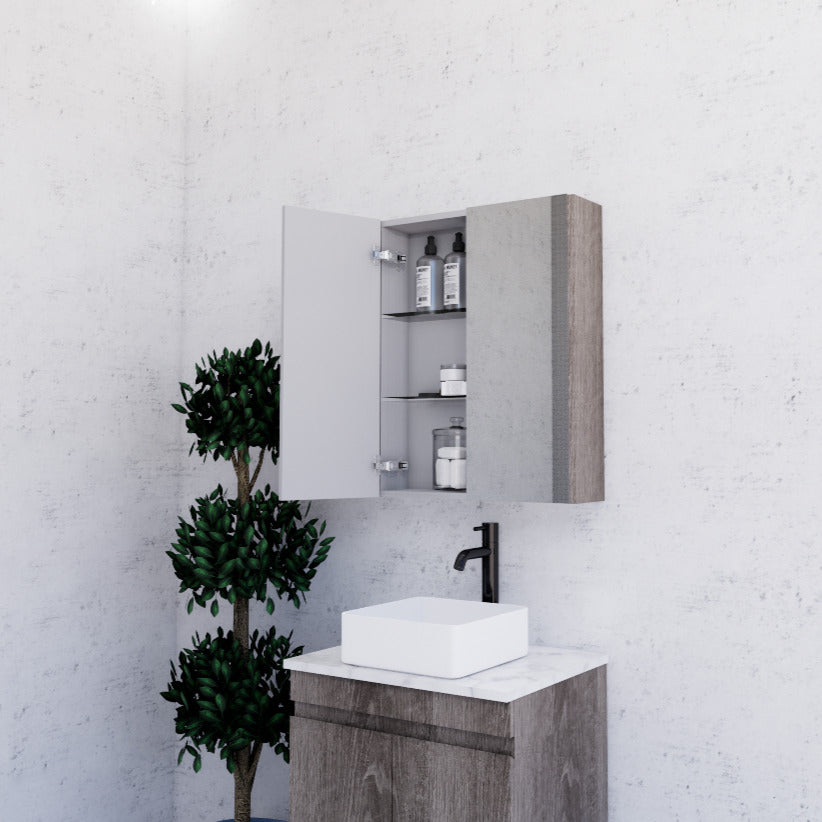 RIVA Geneva Mirror Shaving Cabinet – Dark Oak (450mm to 1500mm)