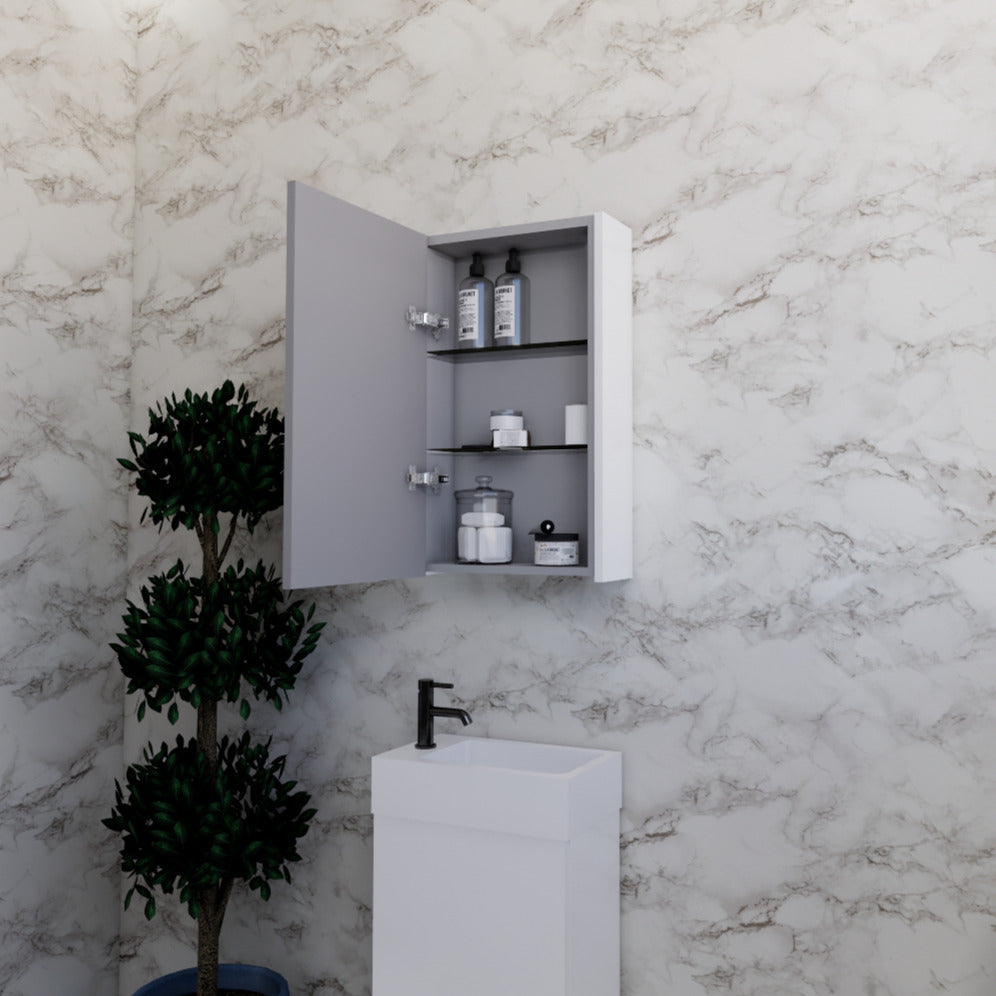 RIVA Geneva Mirror Shaving Cabinet – Gloss White (450mm to 1500mm)