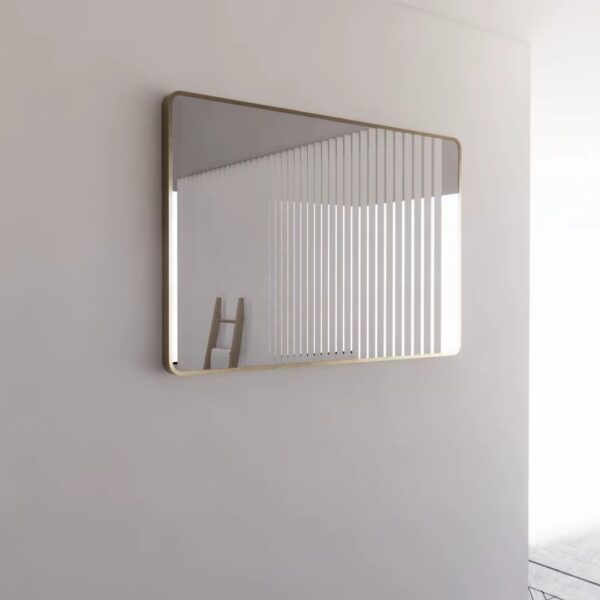 RIVA Framed Rectangular Mirror Wall Mounted | Gold, Matt Black, Brushed Nickel | 750–1500mm