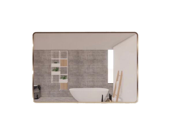 RIVA Framed Rectangular Mirror Wall Mounted | Gold, Matt Black, Brushed Nickel | 750–1500mm