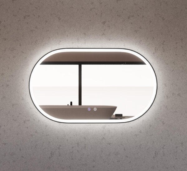 RIVA O1 Framed Oval LED Mirror| Matt Black, Brushed Gold, Brushed Nickel | 450×900 / 600×900 / 1200×700 / 1500×800mm