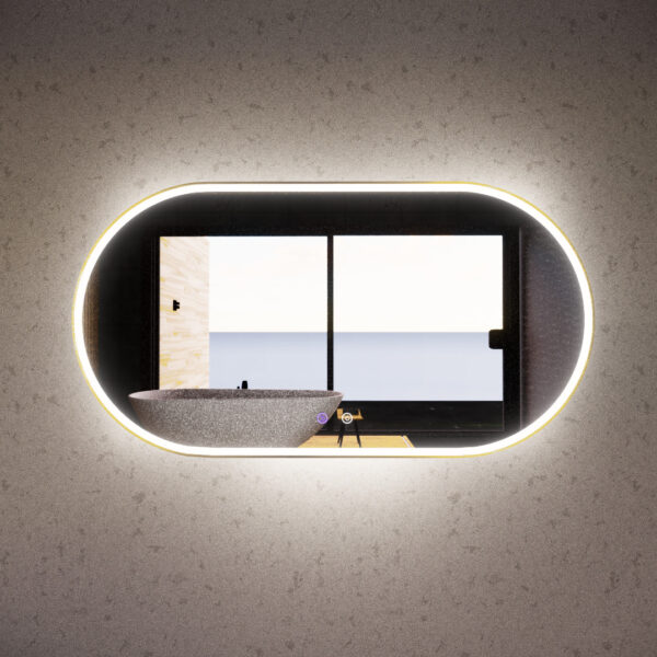 RIVA O1 Framed Oval LED Mirror| Matt Black, Brushed Gold, Brushed Nickel | 450×900 / 600×900 / 1200×700 / 1500×800mm