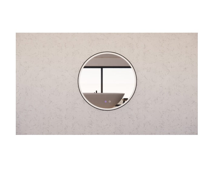 RIVA R3 Framed Round LED Mirror | 3-Colour Lights + Defogger | 600×600mm & 800×800mm | Matt Black, Brushed Gold, Brushed Nickel