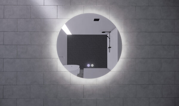 RIVA R4 Frameless Backlit Round LED Mirror | 3-Colour Lights + Defogger | 600mm & 800mm