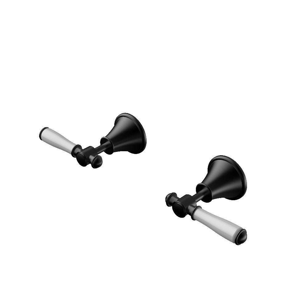 IKON CLASICO Wall Top Assemblies with Ceramic Handle | Chrome, Brushed Nickel, Matte Black, Brushed Gold