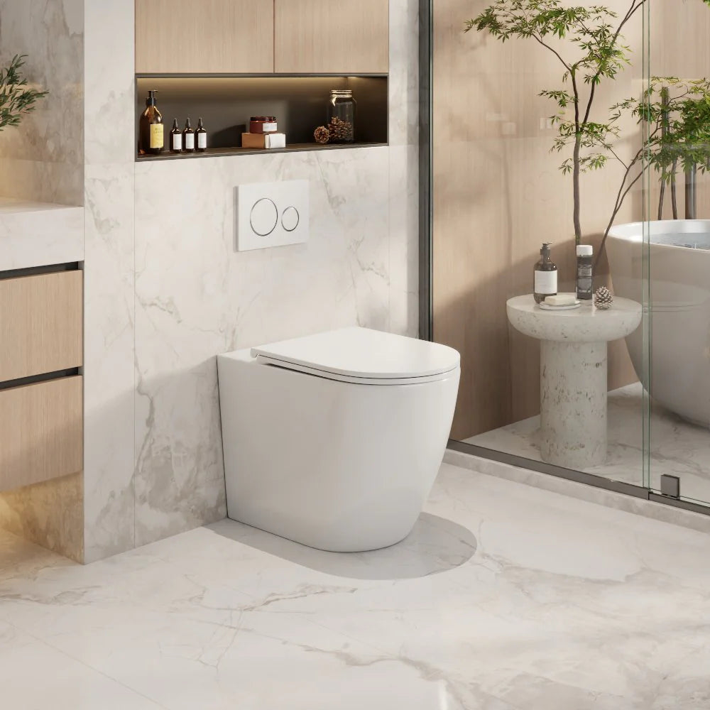 Mercio Rimless Flush Raul99 Wall-Faced Floor Pan | Gloss White| Matt White
