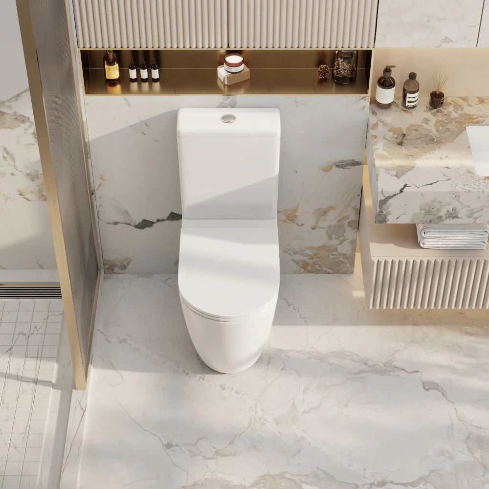 Mercio Norton Quiet Flush Back to Wall Toilet Suite – Gloss White | Matt White | Matt Black