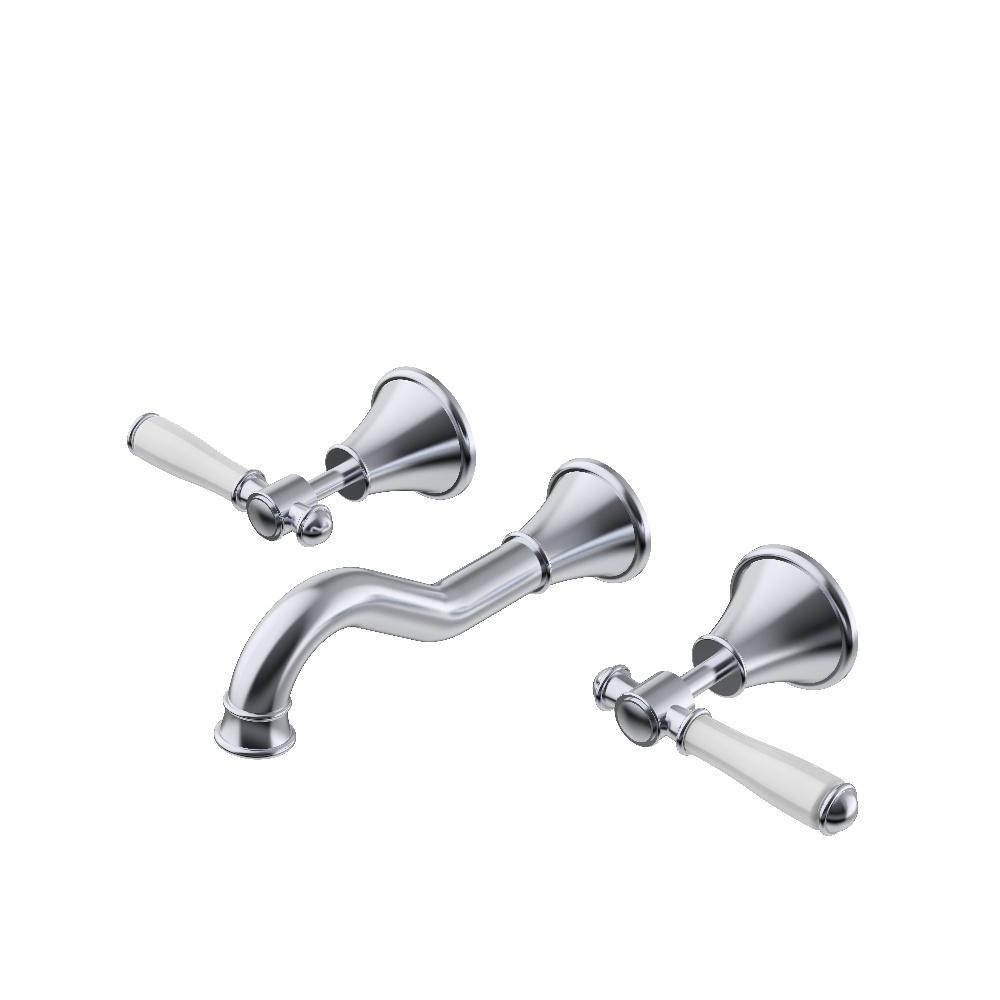 IKON CLASICO Three Piece Ceramic Handle Bath Tap Set | Chrome, Matte Black, Brushed Nickel, Brushed Gold