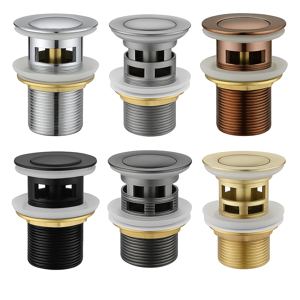 32mm Basin Pop-Up Waste With Overflow – Multiple Finishes | Solid Brass