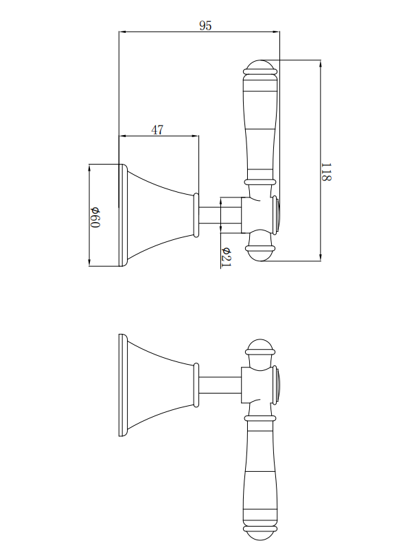 IKON CLASICO Wall Top Assemblies | Chrome, Brushed Nickel, Matte Black, Brushed Gold