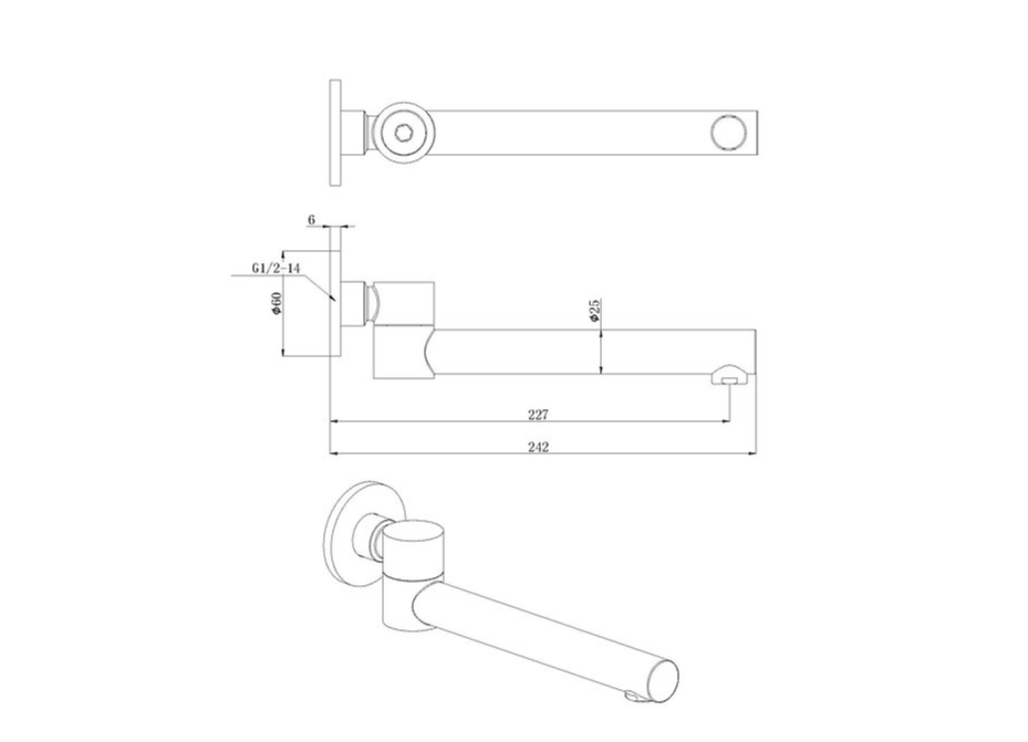 ACL OTUS Swivel Lead-Free Bath Spout | Chrome, Matte Black, Brushed Nickel, Brushed Gold, Gun Metal