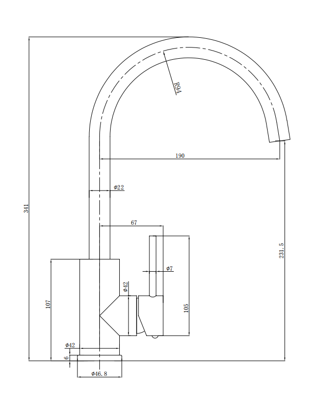 ACL OTUS Slimline Swivel Gooseneck Sink Mixer | Chrome, Gun Metal, Matte Black, Brushed Gold, Stainless Steel, Brushed Copper