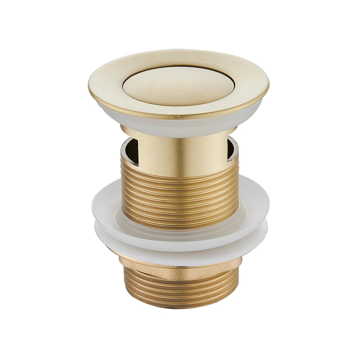 Brushed gold bathroom basin waste plug by Secasa Home, modern accessory for vanities
