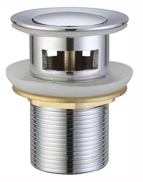 Chrome pop-up bathroom basin waste drain fitting, modern vanity hardware from Secasa Home