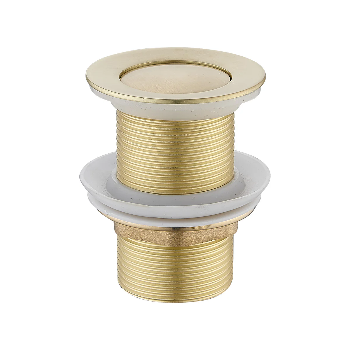 32mm brushed gold push plug waste for modern bathroom vanities by Secasa Home