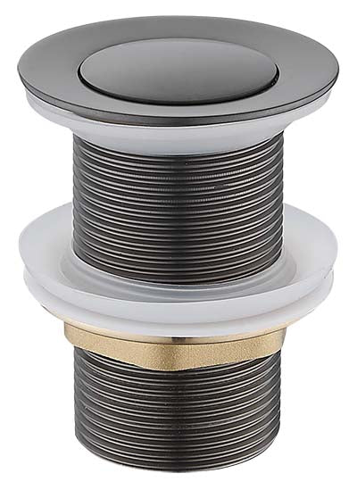 32mm brushed gun metal push plug waste for bathroom vanities, modern design by Secasa Home