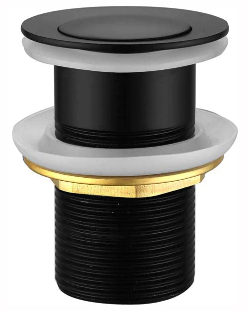 Matt black 32mm push plug waste for modern bathroom vanities, Secasa Home hardware