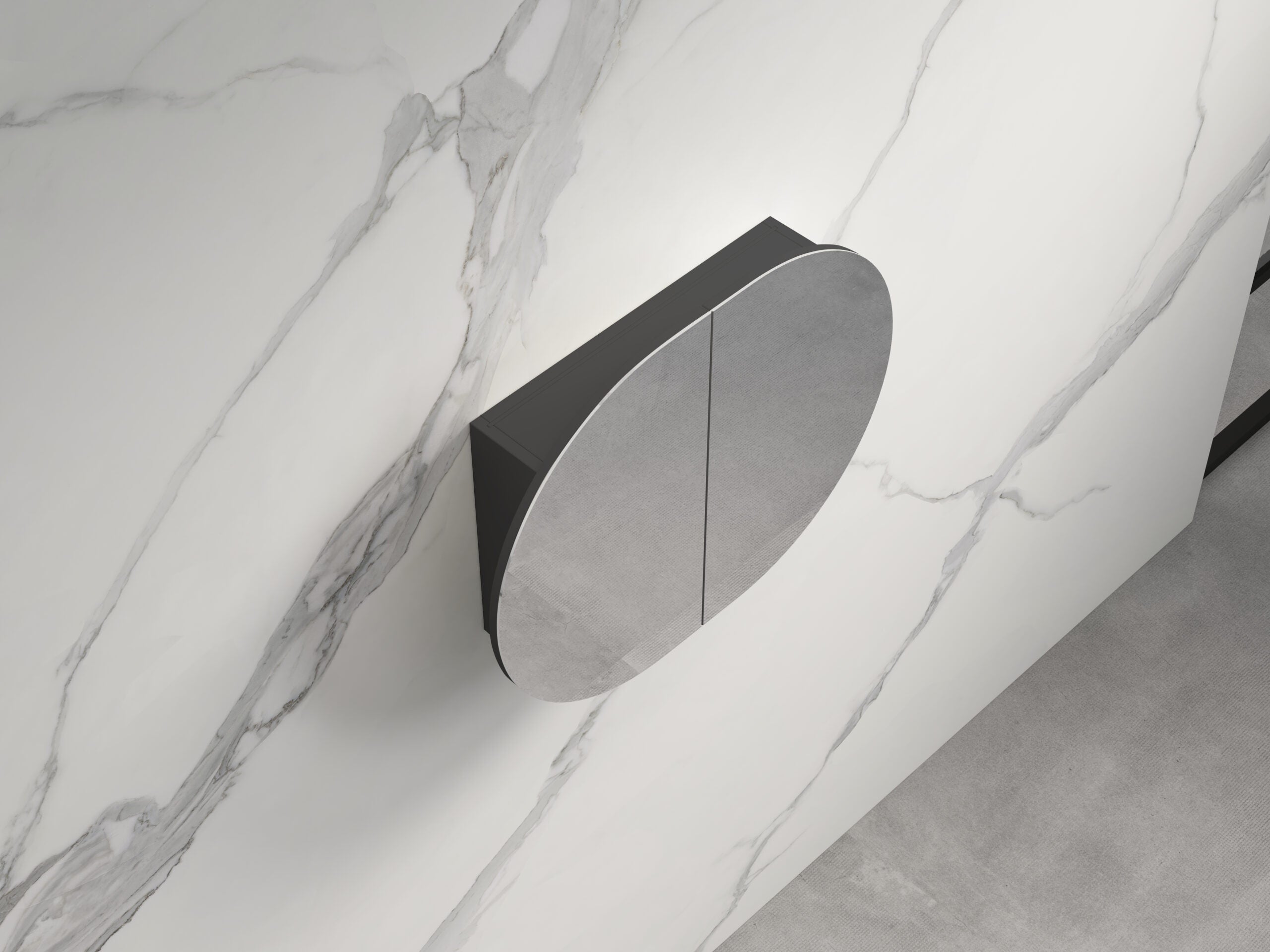 Infinity Rosy Oval Wall Hung Plywood Shaving Cabinet | 750 / 900 / 1200 / 1500mm