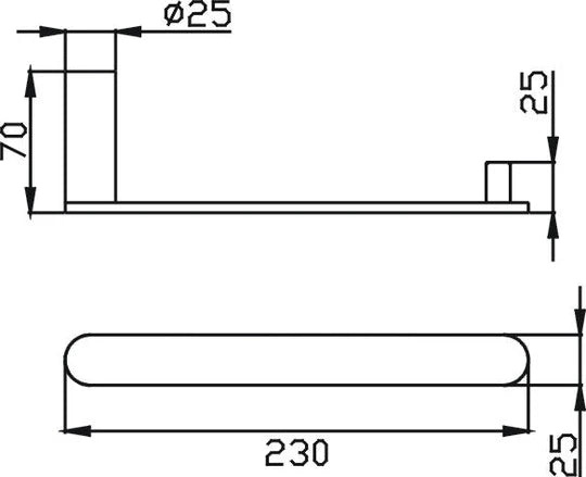 HELLYCAR TAPART Sleek Hand Towel Rail 230mm | Matte Black, Chrome, Rose Gold, Brushed Gun Metal, Brushed Nickel, Brushed Gold