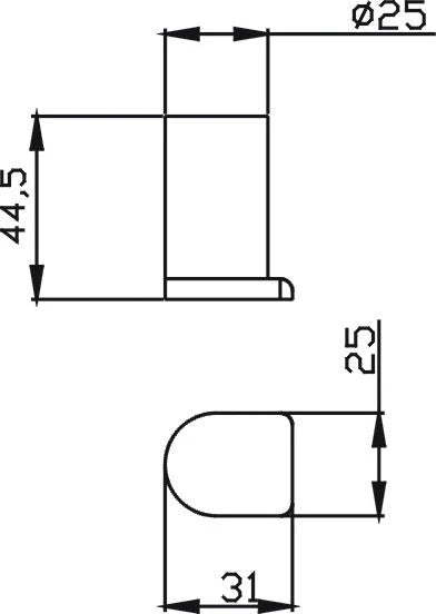 HELLYCAR TAPART Sleek Robe Hook 44mm | Chrome, Matte Black, Rose Gold, Brushed Gun Metal, Brushed Nickel, Brushed Gold