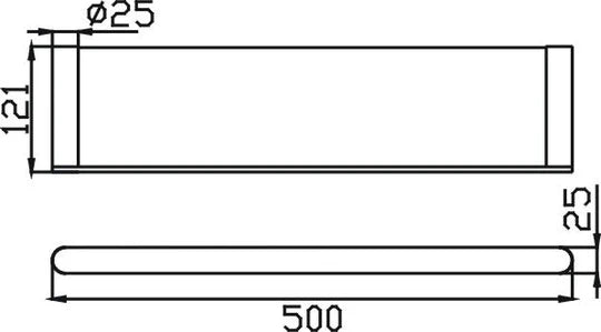 HELLYCAR TAPART Sleek Shelf 500mm | Chrome, Matte Black, Rose Gold, Brushed Gun Metal, Brushed Nickel, Brushed Gold