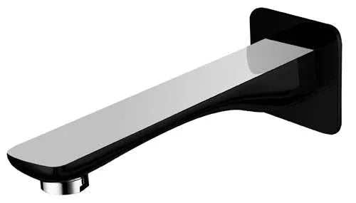 Modern black and chrome wall-mounted bath spout from Secasa Home, stylish bathroom tapware