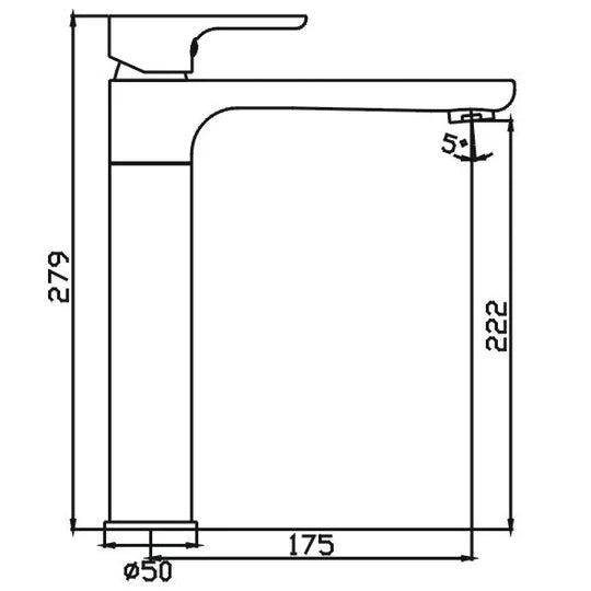 Hellycar TAPART SLEEK Tall Basin Mixer | Chrome, Black, Rose Gold, Black & Chrome, Luxury Chrome