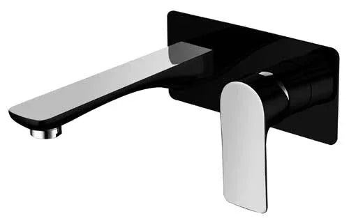 Modern chrome wall-mounted tapware with flat spout and lever handle from Secasa Home