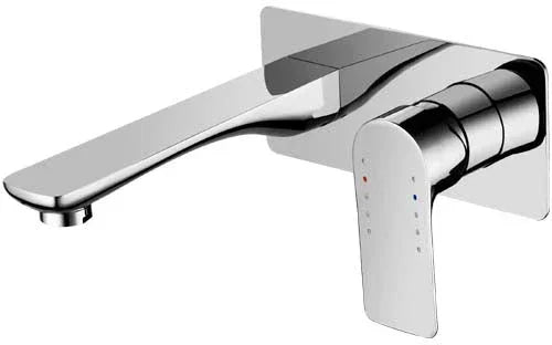 Modern chrome wall-mounted bathroom mixer tap with sleek handle, Secasa Home product