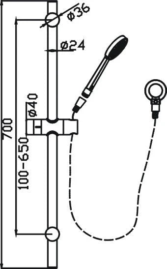 HELLYCAR Cuter Hand Shower on Rail | Matt Black, Chrome, Rose Gold