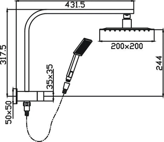 HELLYCAR Eric Shower System | Chrome, Matt Black