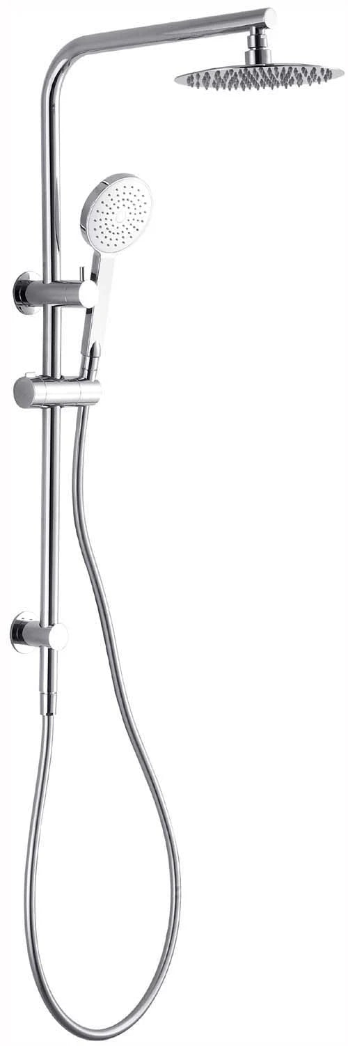 HELLYCAR CUTER Round Twin Shower System with Rail | Rose Gold,Chrome, Matt Black