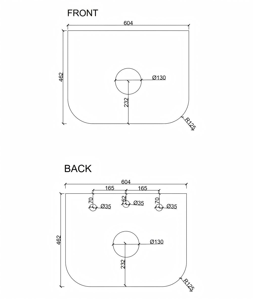 MERCIO Rome Matt Black Fluted Curved Wall-Hung Vanity 600-1500mm