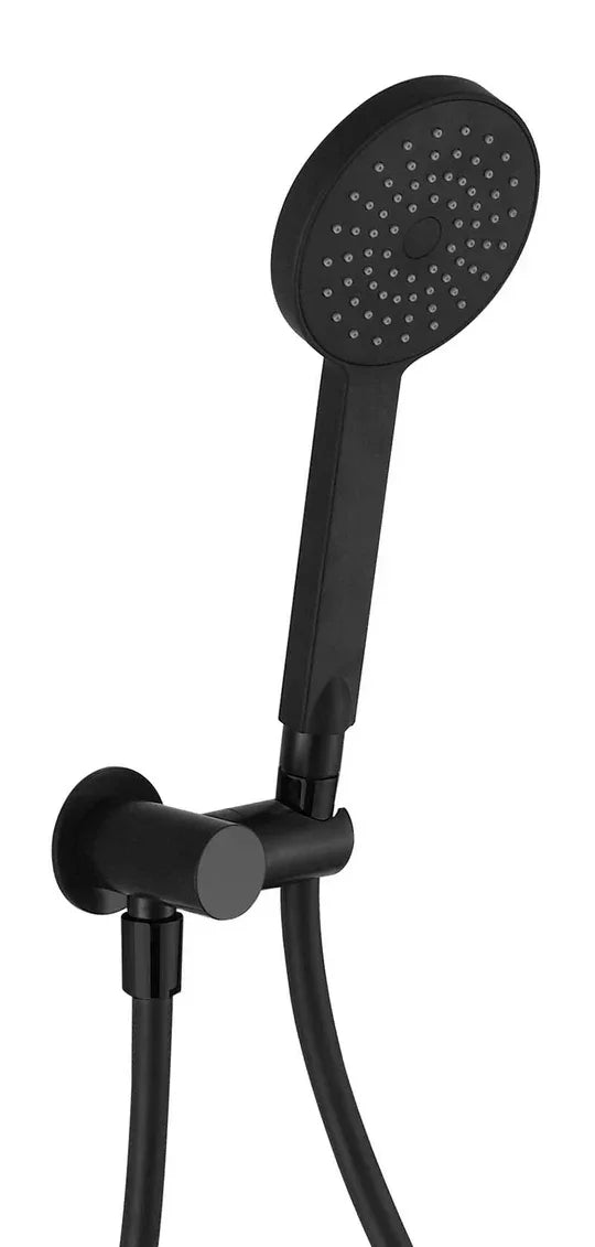 Modern matte black handheld shower head with wall mount, Secasa Home bathroom accessory