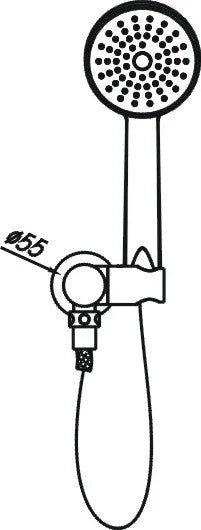 Modern round handheld shower head line drawing, bathroom tapware by Secasa Home