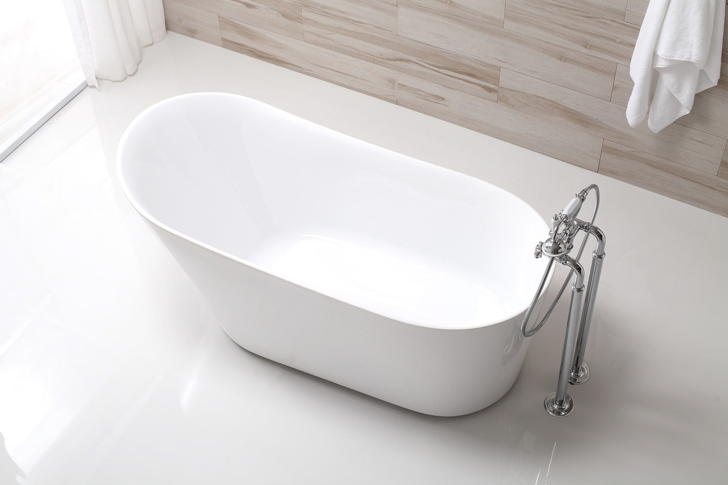 Sunny 175 1600×730×750mm Gloss White Special Shape Acrylic Freestanding Bathtub