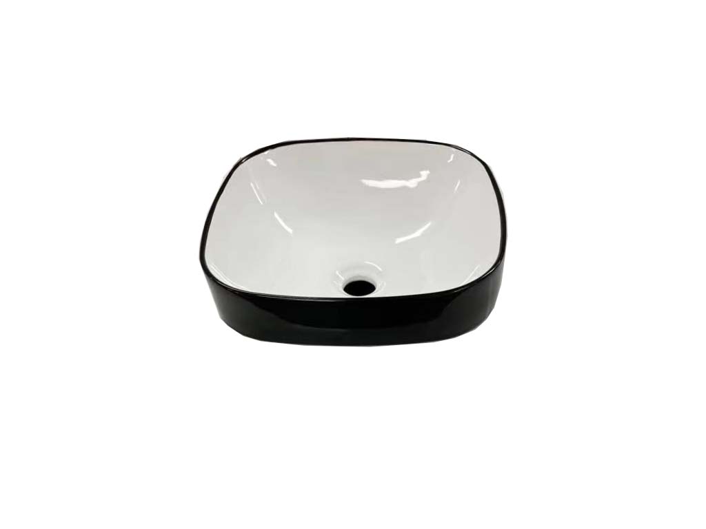 ABS Spencer Round/Square Semi-Inset Ceramic Basin 370×370×140mm | Gloss White, Matt White, Gloss White/Gloss Black
