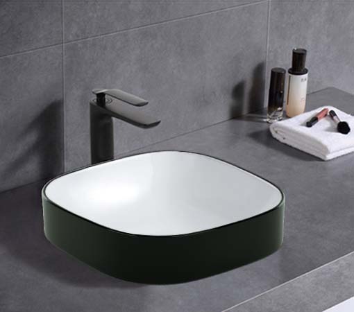 ABS Spencer Round/Square Semi-Inset Ceramic Basin 370×370×140mm | Gloss White, Matt White, Gloss White/Gloss Black