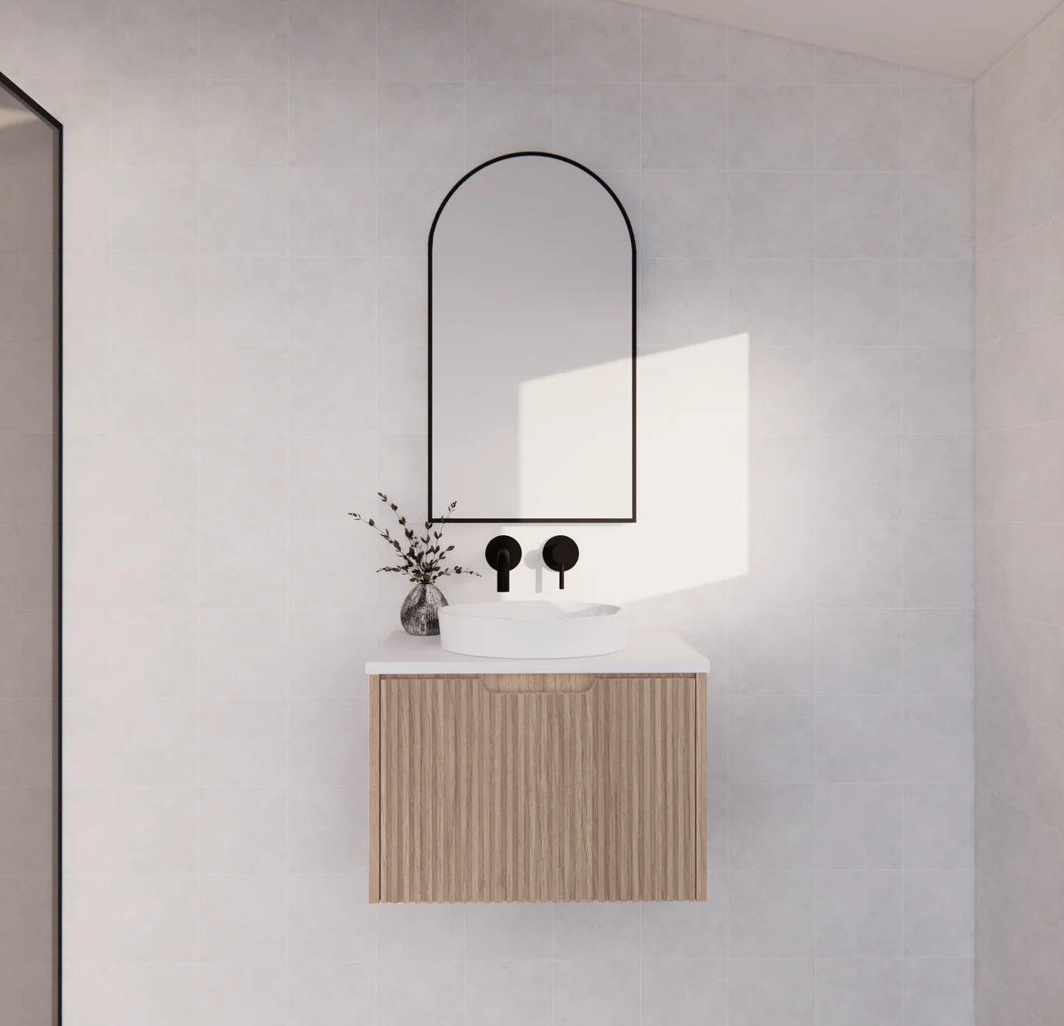 RIVA Vienna Wall Hung Vanity – American Oak Fluted | 600–1500mm