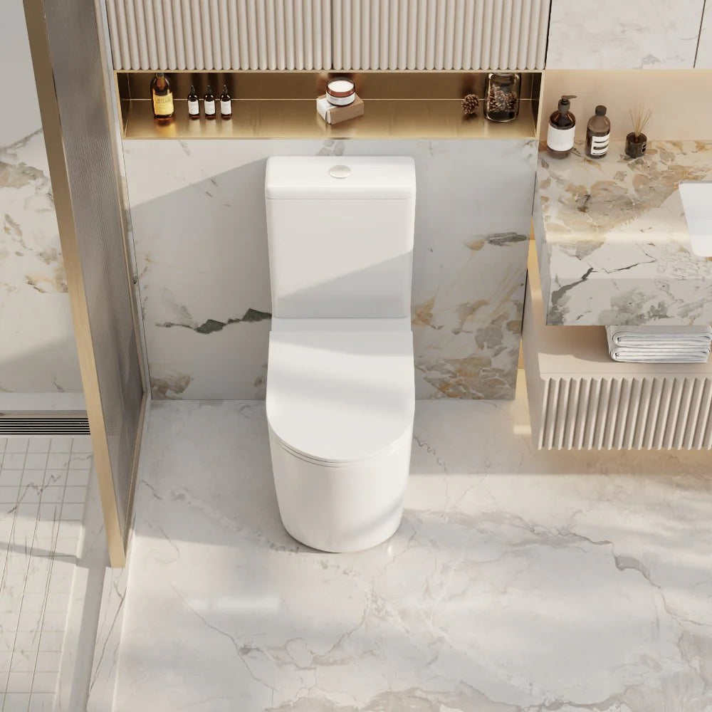 Mercio Walton Quiet Flush Back to Wall Gloss White Toilet Suite