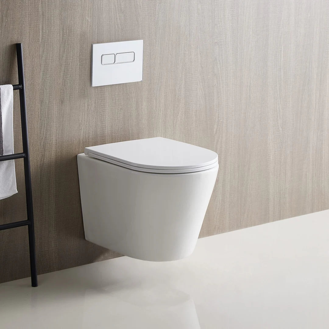 Mercio Zara Gloss White Rimless Flush Soft Close Seat Wall Hung Pan