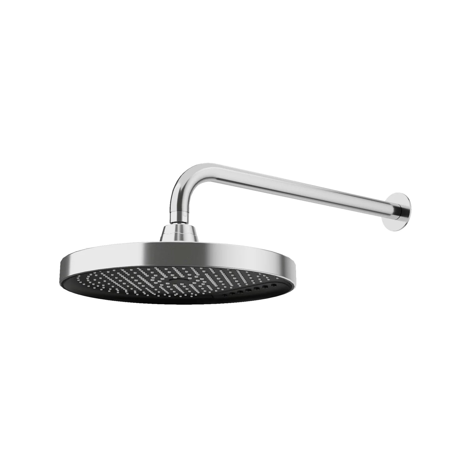 Chrome AMOZA 300mm Curved Arm Shower Set WELS S18939 on a white background