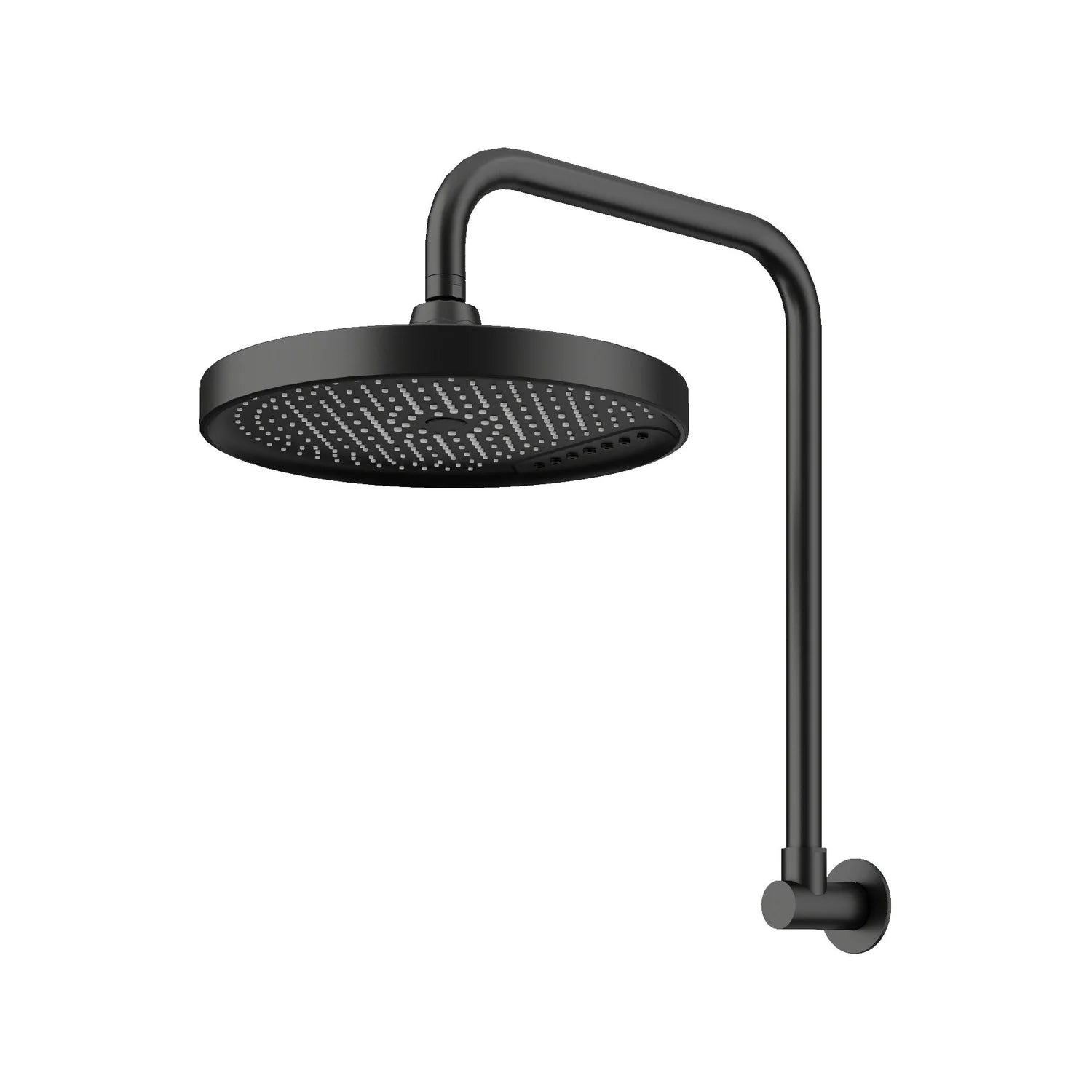 Matt Black AMOZA 300mm Gooseneck Arm & Head Set on a white background