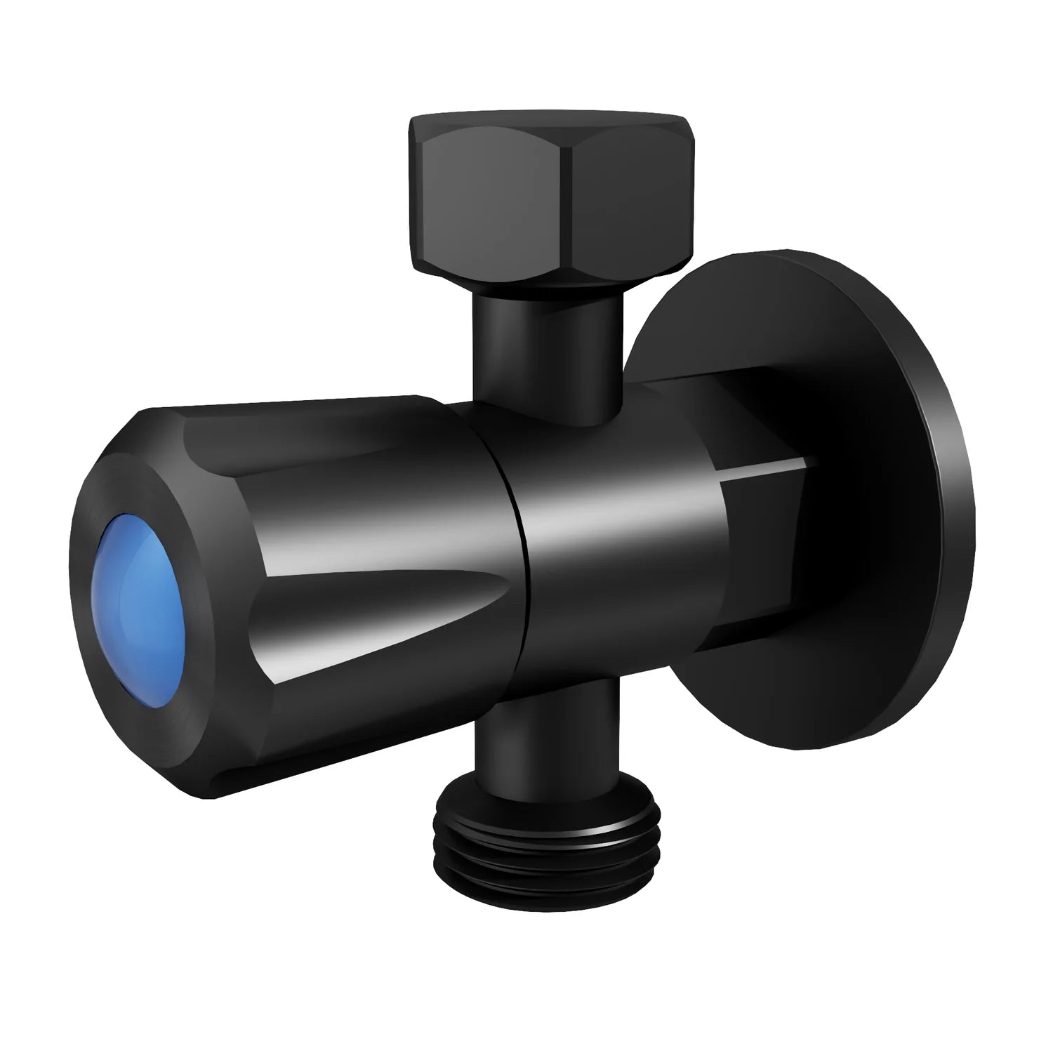 Matt Black AMOZA DN15 3 Way Tap on a white background