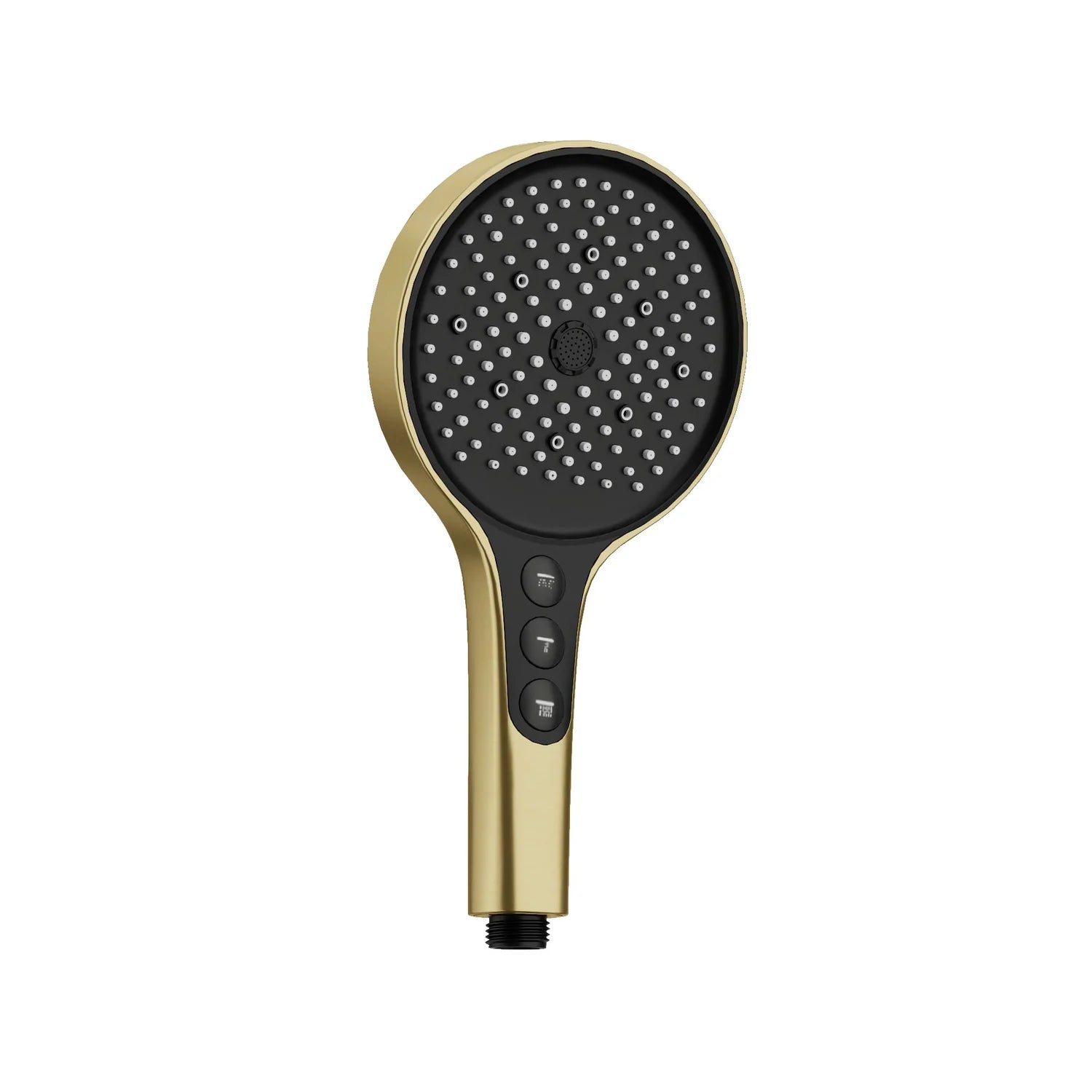 Brushed Gold AMOZA 5-Function Hand Shower Head with Top-Side Spray on a white background